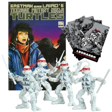 Teenage Mutant Ninja Turtles: Black and White Comic Book Figures with Comic Book by Playmates Toys