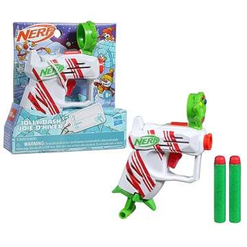 Nerf Elite 2.0 Jolly Dash Blaster, 2 Elite Darts, Pull to Prime, Winter Toy Foam Blaster, Easter Gif...