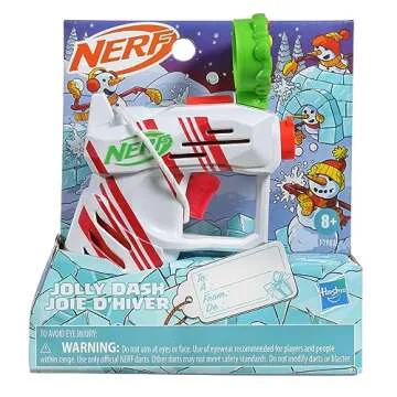 Nerf Elite 2.0 Jolly Dash Blaster, 2 Elite Darts, Pull to Prime, Winter Toy Foam Blaster, Easter Gifts, Kids Easter Basket Stuffers, Ages 8+