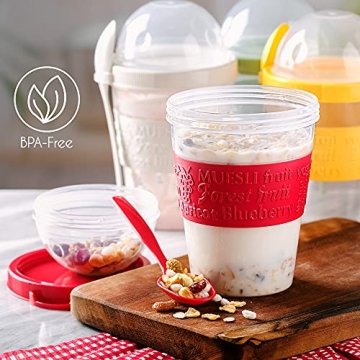 Crystalia Yogurt Parfait Cups - Reusable, Colorful & Convenient