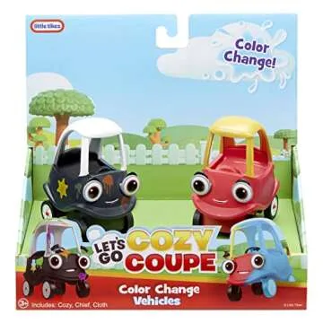 Little Tikes Let’s Go Cozy Coupe™ 2pk Mini Color Change Vehicles for Tabletop or Floor Push Play Car Fun and Color Change for Toddlers, Boys, Girls 3+ Years, Red