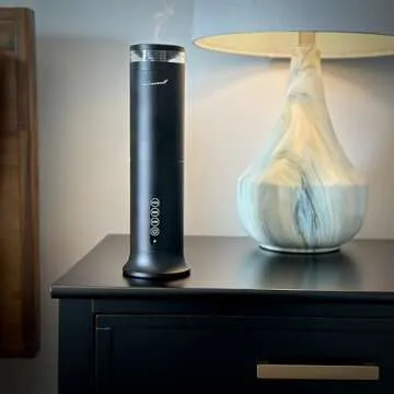 The AirScent Wireless Essential Oil Diffuser - Waterless Diffuser for Aromatherapy Oils - 100mL Capacity - 1000 Sq Ft Coverage - Smokey Black Aromatherapy Oil Diffuser for Homes, Offices & Hotels