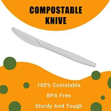 Belinlen Compostable Cutlery Set - Eco-Friendly 260 Pack