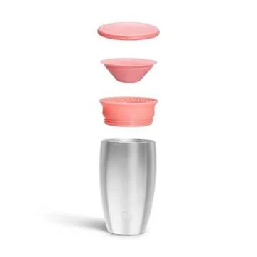 Munchkin Sippy Cup for Toddlers, Miracle 360 Stainless Steel, 10 Ounce, Pink