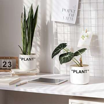 TwoDays Off-White Inspired Sneaker Planter, Hypebeast Room Decor, Small 5 Inch Cylinder White Plasti...
