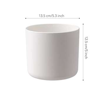 TwoDays Off-White Inspired Sneaker Planter, Hypebeast Room Decor, Small 5 Inch Cylinder White Plastic Indoor Plant Pot with Built in Drainage Hole, Mini Flower Pot, Sneakerhead Gift.