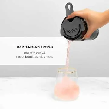 A Bar Above Hawthorne Strainer for Cocktails, Bar Strainer Cocktail, with High-Density Spring, Mirrored Stainless Steel Finish, Drink Strainer, Cocktail Strainer, for Boston Shakers and Mixing Glasses