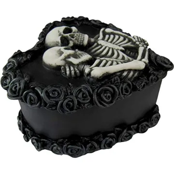 DWK Gothic Skeleton Lovers Keepsake Box for Unique Gifts