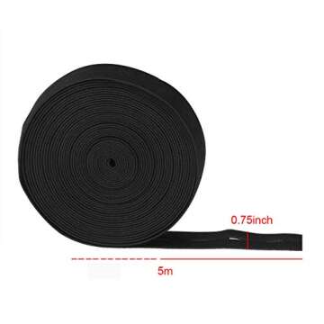 Premium 2 Colors Elastic Sewing Bands with Buttonhole and Easy Adjustments 11 Yards