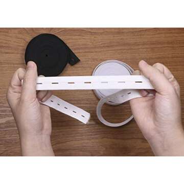 Versatile 2 Colors Elastic Sewing Bands with Buttons 11 Yards