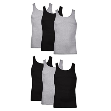 Hanes Men's Cotton Tank Undershirts Pack - Moisture-Wicking Comfort