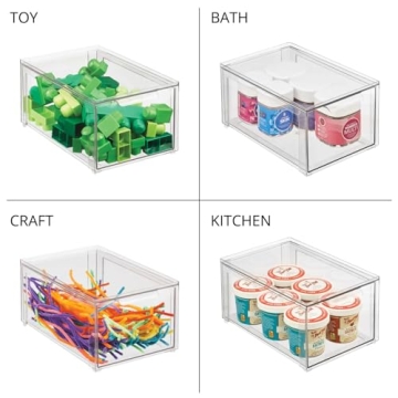 mDesign Clear Closet Organizer Bin for Shoes and Clothes