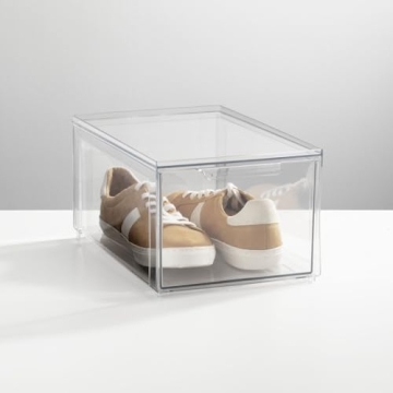 mDesign Clear Closet Organizer Bin for Shoes and Clothes