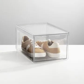 mDesign Clear Closet Organizer Bin for Shoes and Clothes