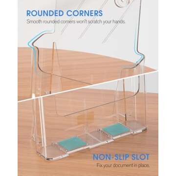 KTRIO Acrylic Brochure Holder - Clear Literature Display Stands