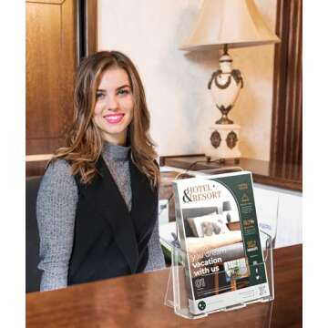 KTRIO Acrylic Brochure Holder - Clear Literature Display Stands
