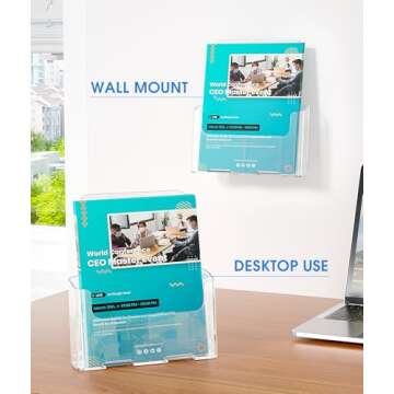 KTRIO Acrylic Brochure Holder - Clear Literature Display Stands