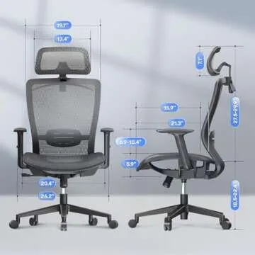 FLEXISPOT Ergonomic Office Chair, High Back Mesh Computer Chair, Comfy Home Office Desk Chairs with ...