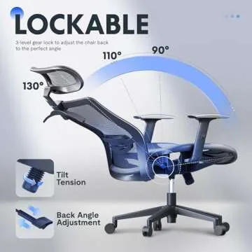 FLEXISPOT Ergonomic Office Chair, High Back Mesh Computer Chair, Comfy Home Office Desk Chairs with Lumbar Support Tilt Function 3D Headrest 2D Armrest, Heavy Duty Executive Office Chair OC3 Mesh Gray