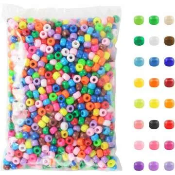 Simetufy 1200 Pcs Pony Beads for DIY Crafts