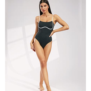 Move With You Women's Sexy Backless Swimsuit with Tummy Control