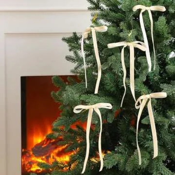 Glitinsel 24 Pcs Velvet Ribbon Bows Twist Tie Coquette Bows for Bachelorette Bridal Shower Coquette Birthday Party Christmas Tree Wreath Decoration Supplies