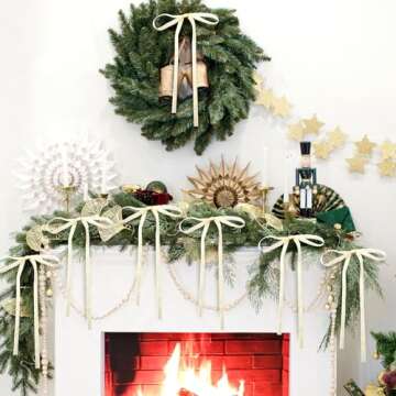 Glitinsel 24 Pcs Velvet Ribbon Bows Twist Tie Coquette Bows for Bachelorette Bridal Shower Coquette Birthday Party Christmas Tree Wreath Decoration Supplies