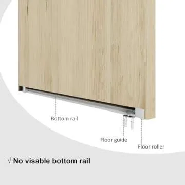 DIYHD 42" Concealed Sliding Barn Door Hardware with Soft Close Mechanism,No Floor Track,Fit Openning Width 34"~38"