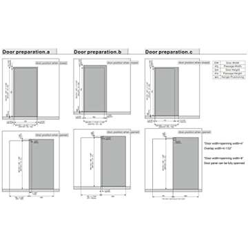 DIYHD 42" Concealed Sliding Barn Door Hardware with Soft Close Mechanism,No Floor Track,Fit Openning Width 34"~38"