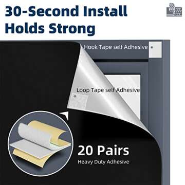 NIGHTON Portable Blackout Curtains 100"×57" Strong Hook and Loop Tape Strips with Adhesive,Blackout Shades That can be Cut,100% Blackout Material Blackout Blinds for Baby Nursery or Travel Use-Black