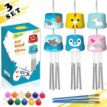 3-Pack DIY Wind Chime Kits - Fun Arts and Crafts for Kids 4-12