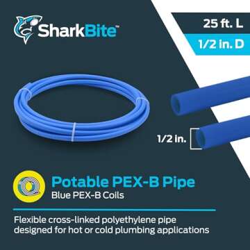 SharkBite U860B25 25Ft Blue PEX-B Pipe – Flexible Potable Water Solutions