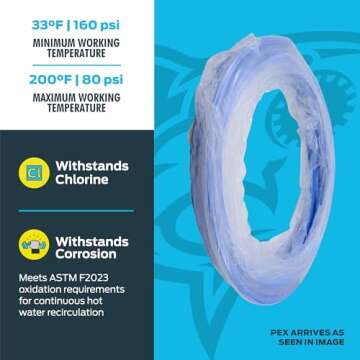 SharkBite Blue PEX-B Pipe 1/2 Inch 25 Ft for Water