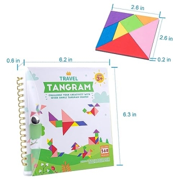 Vanmor Travel Tangram Puzzle - Engaging Brain Teaser for Kids