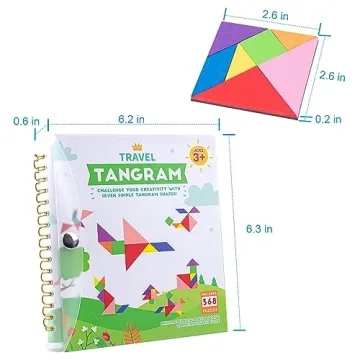 Vanmor Travel Tangram Puzzle - Engaging Brain Teaser for Kids