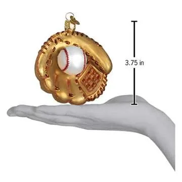 Old World Christmas Sports Collection Glass Blown Ornaments for Christmas Tree Baseball Mitt