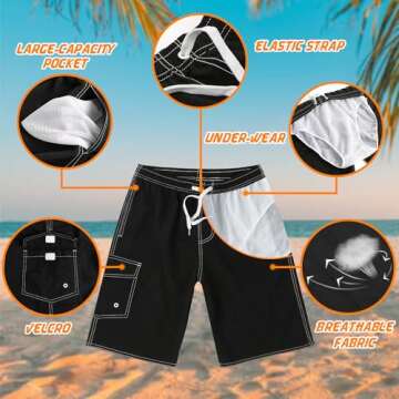 Srnede Mens Swim Trunks Swimming Trunks Swim Shorts Quick Dry 11 Inch with Mesh Lining Funny Swimwea...