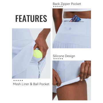 BALEAF Lightweight Pleated Tennis Skirt for Active Women