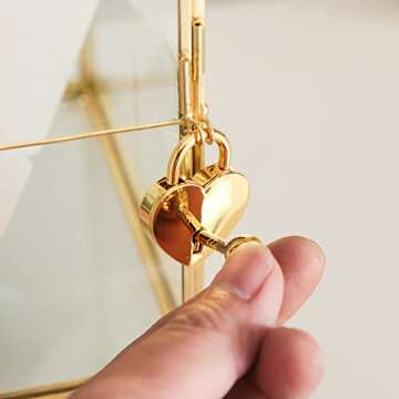 Giadun Glass Card Box with Slot, 10.2 inch Large Gold Clear Card Box for Wedding Receptions, Decorative Storage Box with Lock for Baby Shower, Birthday Party, Bridal Shower