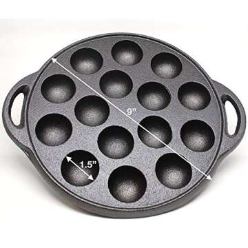 Kasian House Cast Iron Griddle for Poffertjes and More