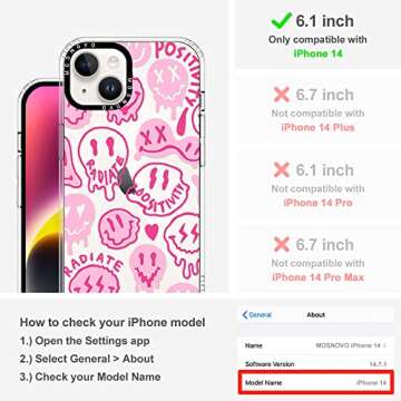 MOSNOVO Case for iPhone 14, [Buffertech 6.6ft Military-Grade Drop Protection] [Anti Peel Off Tech] C...