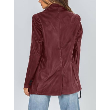 Pepochic Women's Oversized Faux Leather Blazer