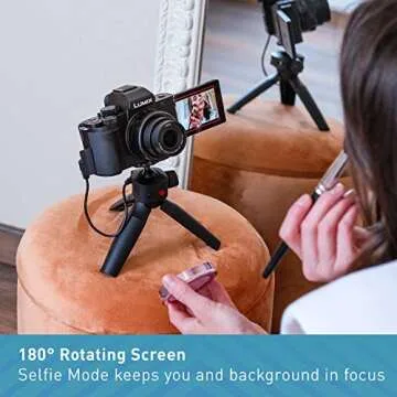 Panasonic LUMIX G100 4k Mirrorless Camera for Photo and Video, Built-in Microphone with Tracking, Micro Four Thirds Interchangeable Lens System, 12-32mm Lens, 5-Axis Hybrid I.S., DC-G100KK (Black)