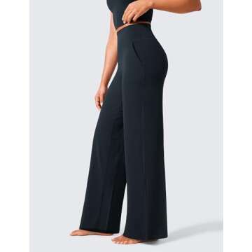 CRZ YOGA Womens Butterlift High Waisted Wide Leg Pants with Pockets 33" - Yoga Lounge Pants Buttery ...