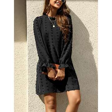 Stylish FAMITION Long Sleeve Dress for Women 2024