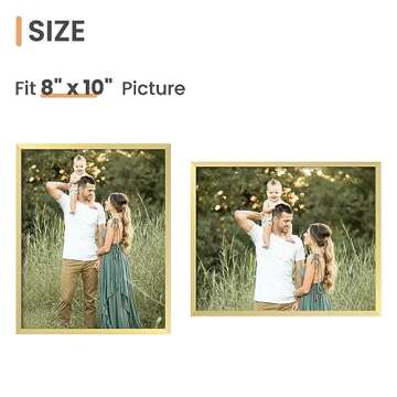 upsimples 8x10 Picture Frame Set of 3, Made of High Definition Glass for 8 x 10, Wall and Tabletop Display Thin Border Photo Frames for Home Décor, Gold
