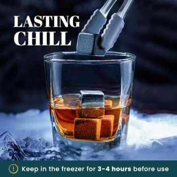 Whiskey Stones Gift Set by Royal Reserve – Artisan Crafted Reusable Chilling Rocks for Scotch Bourbon – Valentines Day Gifts for Him Men Husband Boyfriend Guy