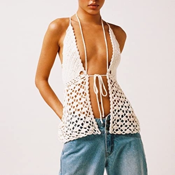 Chic Halter Neck Crop Cami Top for Summer Style