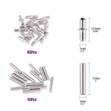 Swpeet 120Pcs Shelf Pins Kit - Versatile Shelf Support Pins