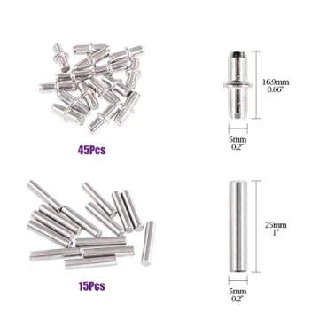 Swpeet 120Pcs Shelf Pins Kit - Versatile Shelf Support Pins